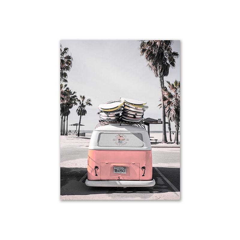 Vintage Pink Kombi Poster