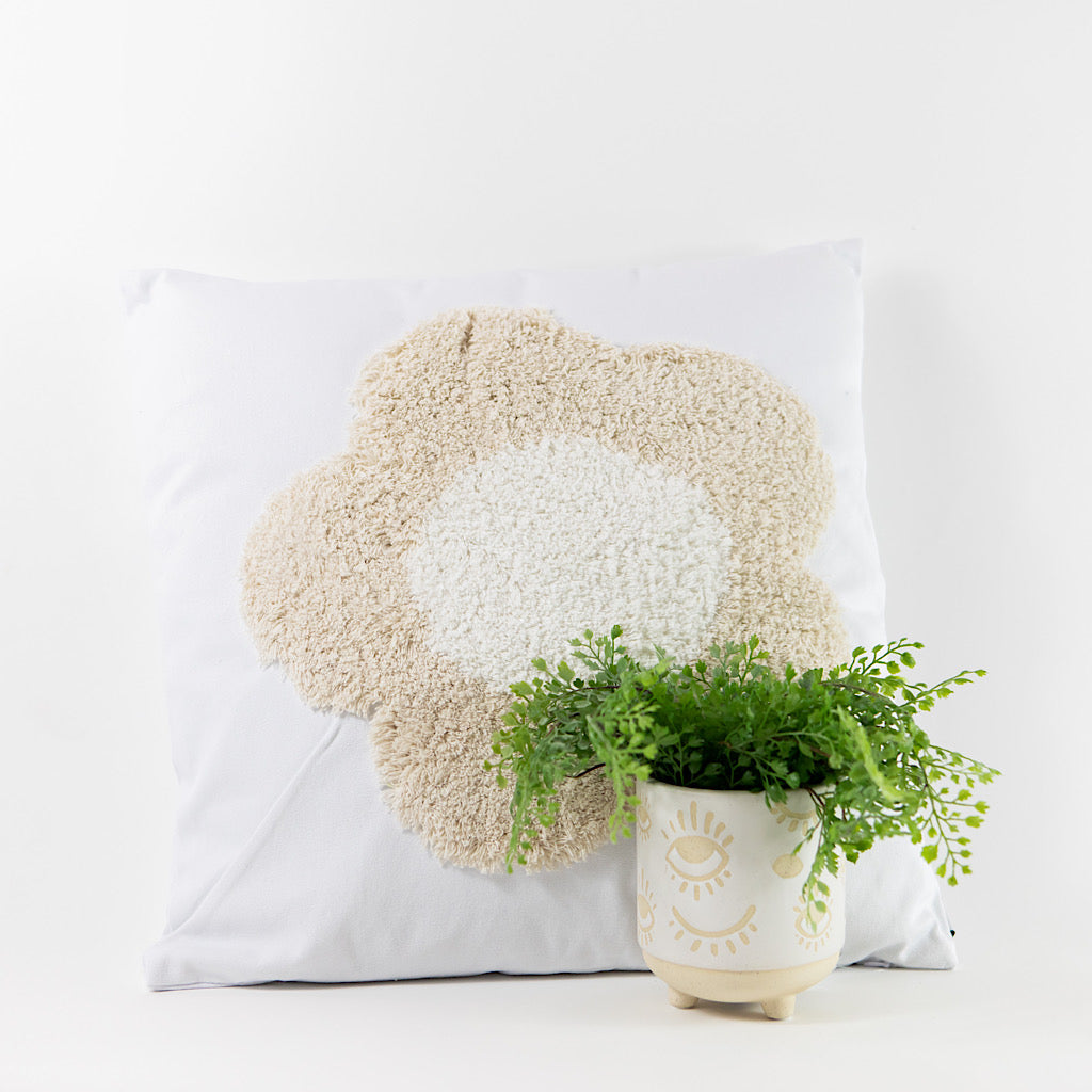 Flower Power Natural Cushion