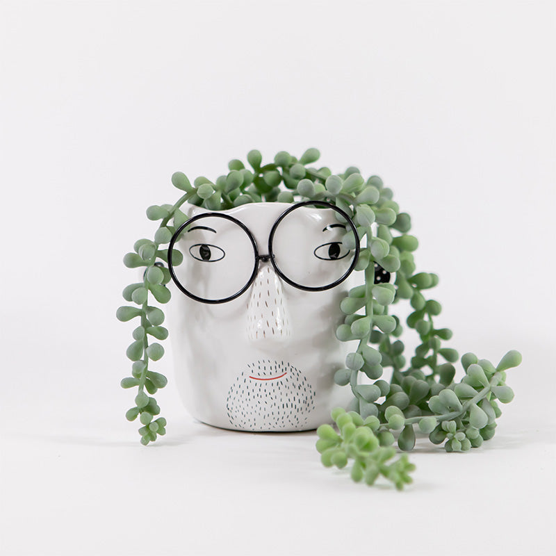 Man with Glasses Planter