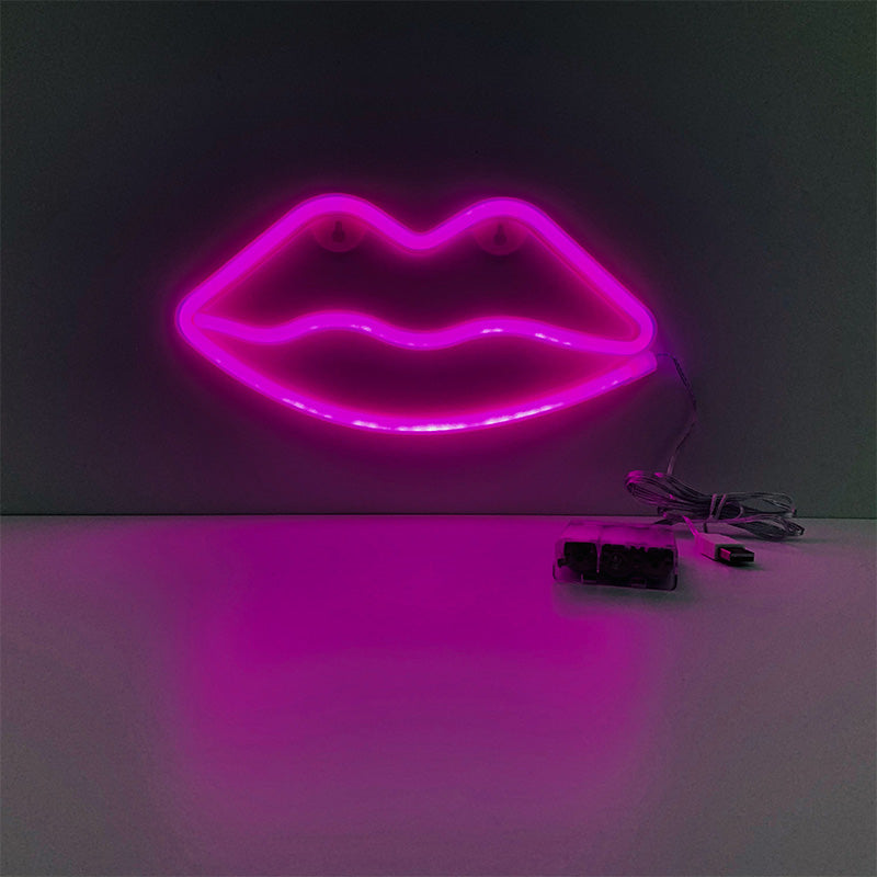 Neon Pink Lips Light