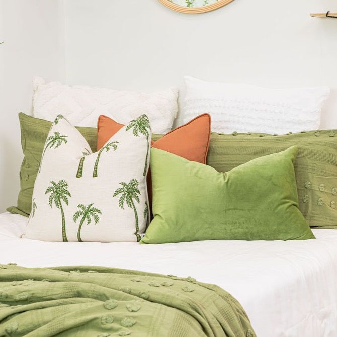 Olive Palms Linen Cushion